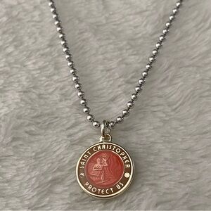 Saint Christopher Surf Necklace Size Small Melon‎ Blush